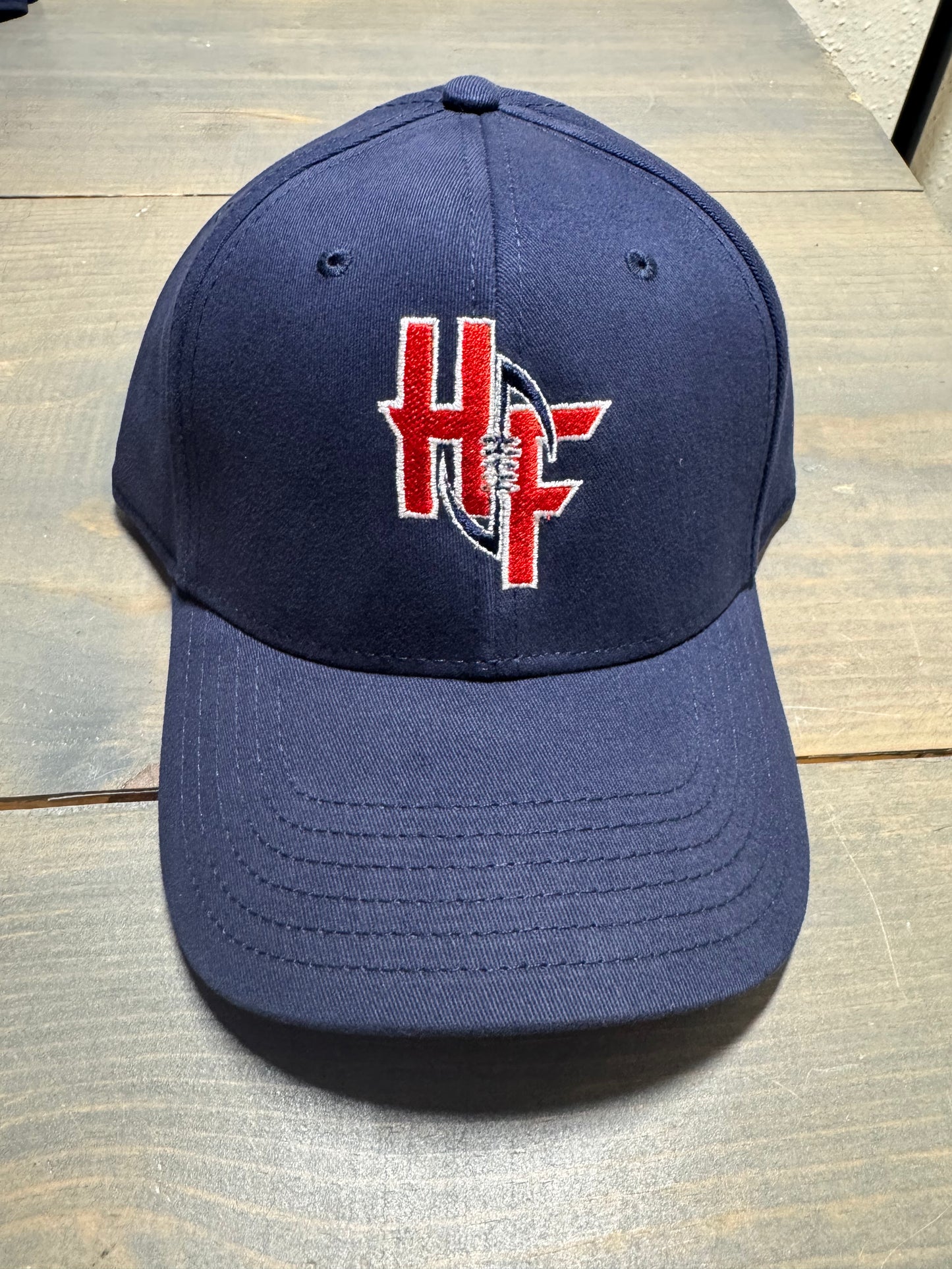 Houston Football Reverse Color Logo Navy Flexfit Hat (L/XL)