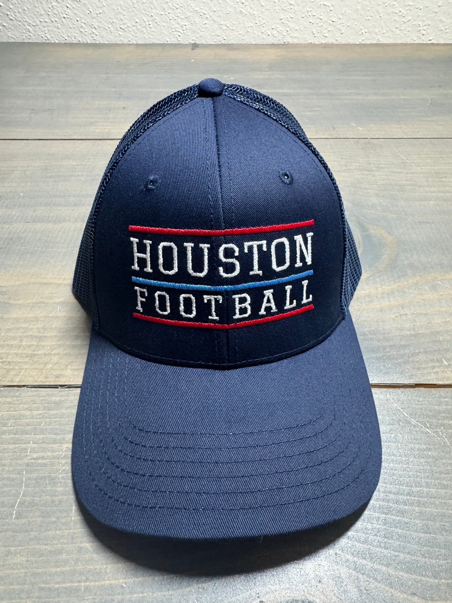 Houston Football Print Logo Navy Snapback Trucker Hat