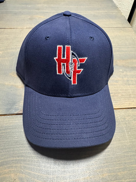 Houston Football Reverse Color Logo Navy Flexfit Hat (L/XL)