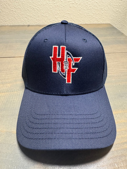 Houston Football Reverse Color Logo Navy Snapback Trucker Hat