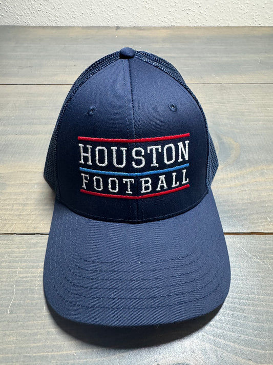 Houston Football Print Logo Navy Snapback Trucker Hat